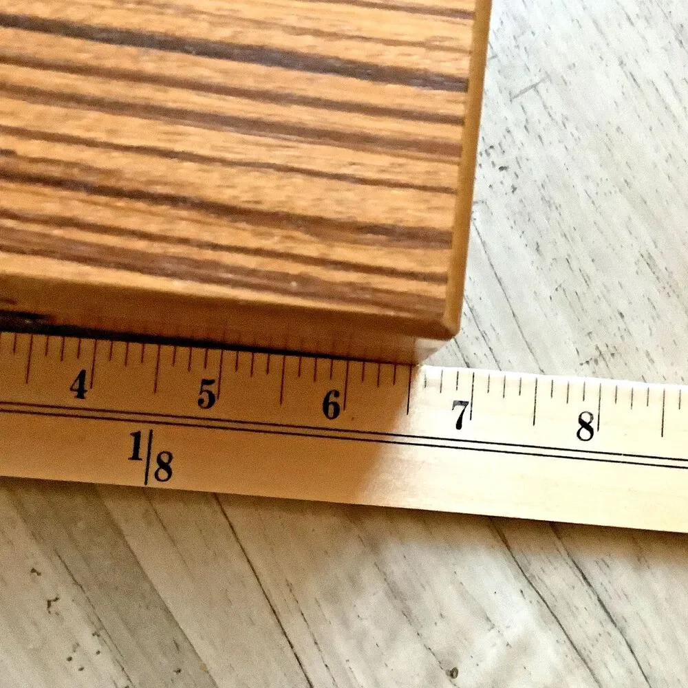 Vintage Japan Wood Jewelry Box Trinket Signed Exotic Wood